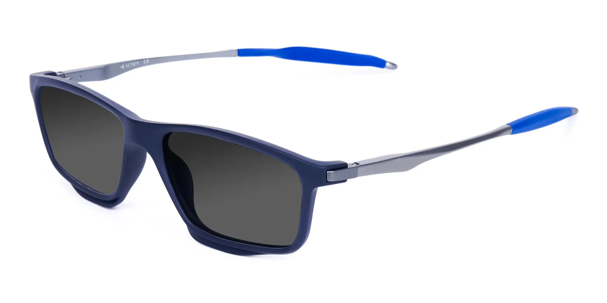 Small Black Rectangle Polarized Sunglasses For Fishing With Grey Tint-2