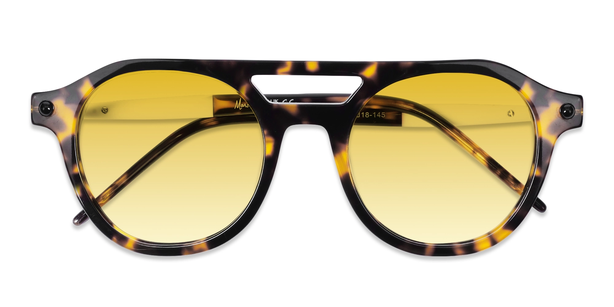 Tortoise & White Round Full Rim Sunglasses-6