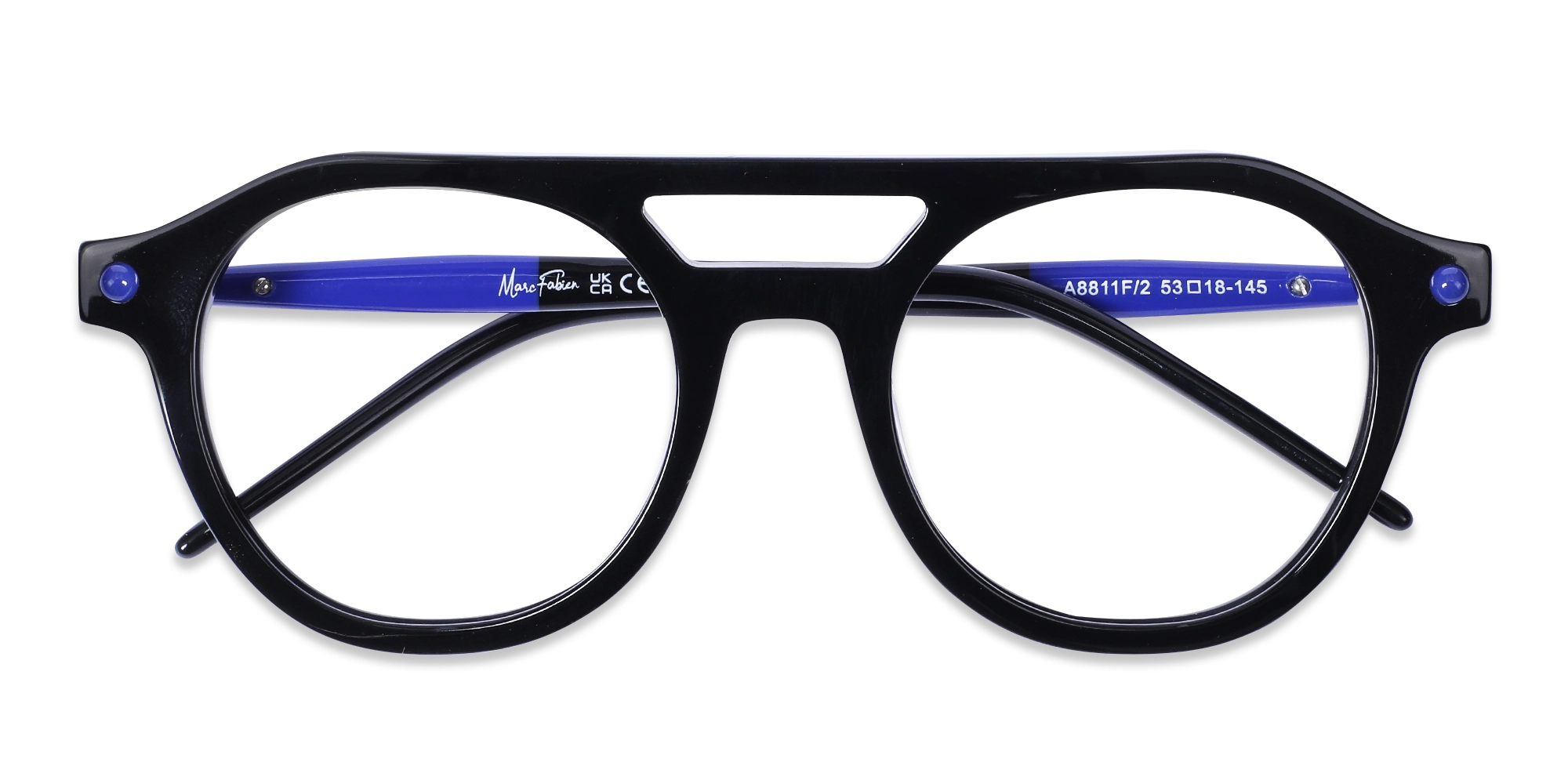 Black Pilot Round Glasses 6