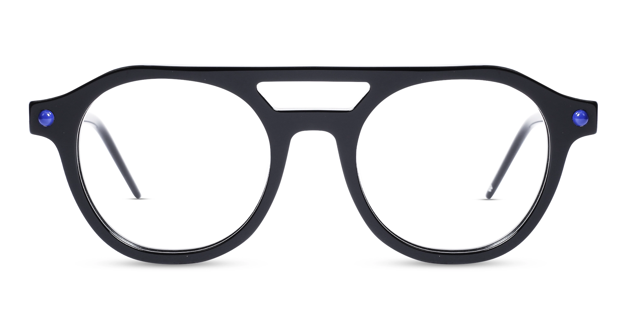 Black Pilot Round Glasses 1