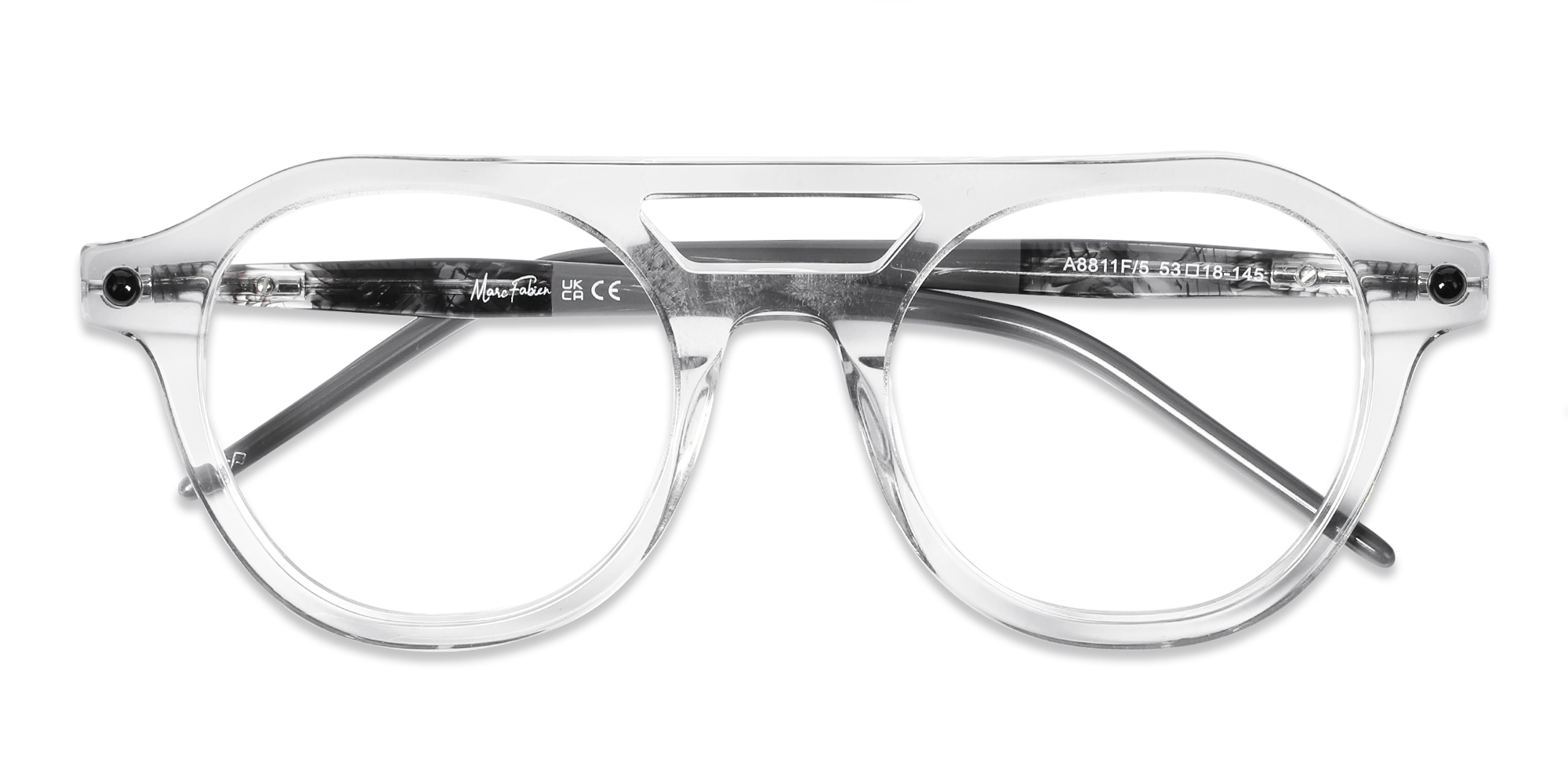 Silver Round Grey Glasses 6