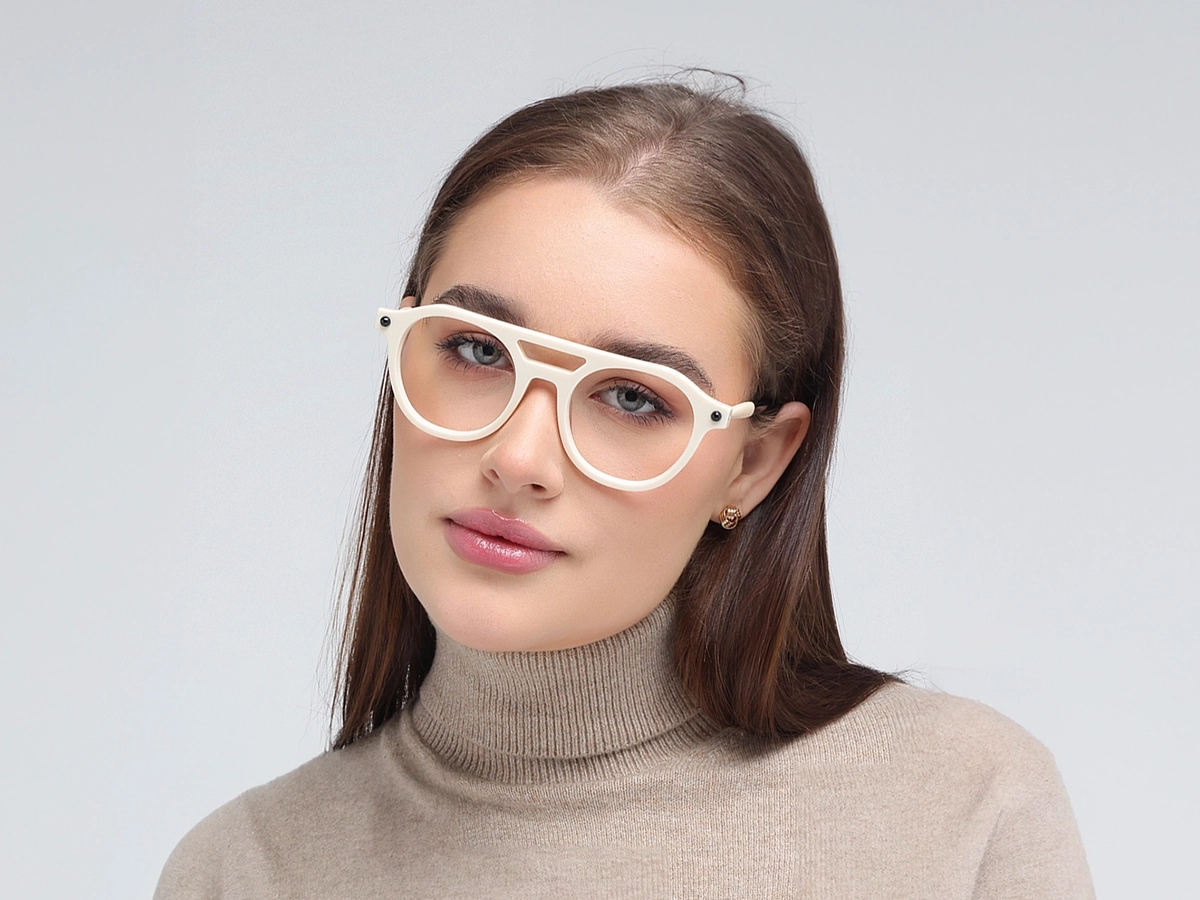 White Circle Glasses 51