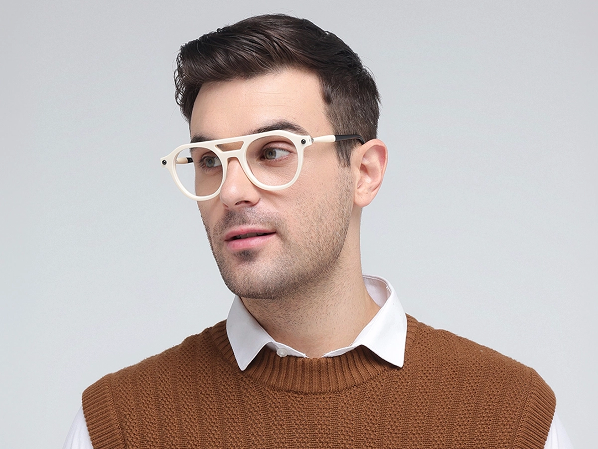 White Circle Glasses 42