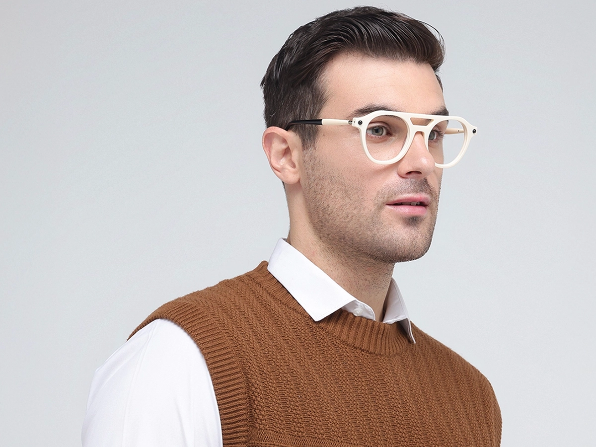 White Circle Glasses 43