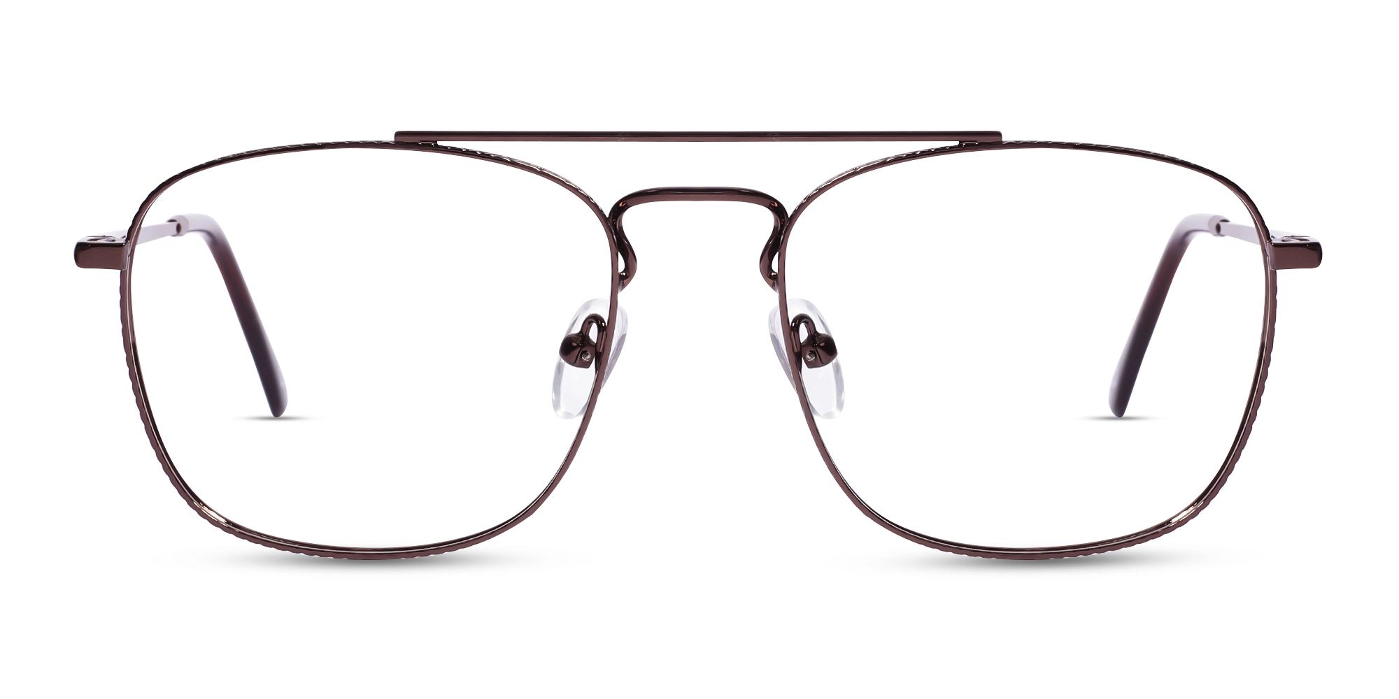 Copper Brown Double Bridge Pilot Eyeglasses 1