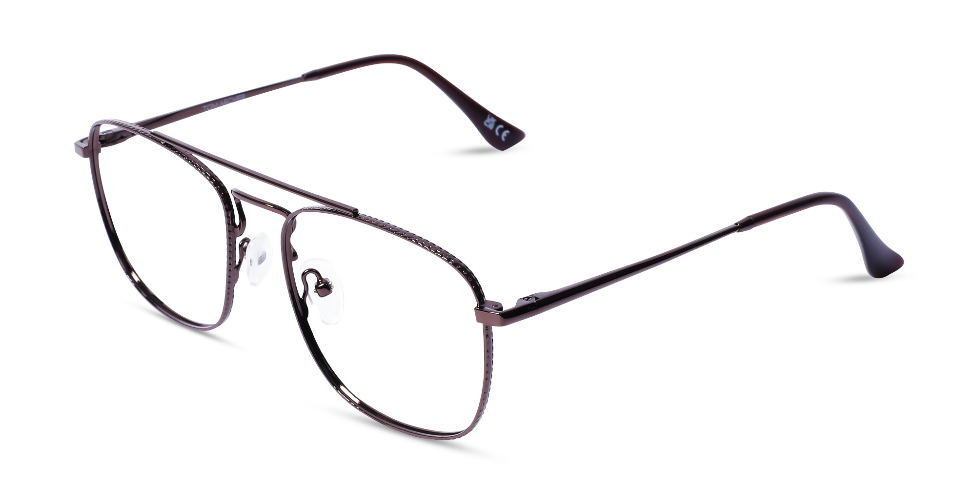 Copper Brown Double Bridge Pilot Eyeglasses 3