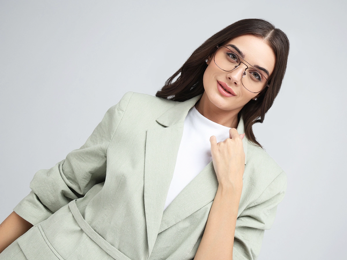 Copper Brown Double Bridge Pilot Eyeglasses 52