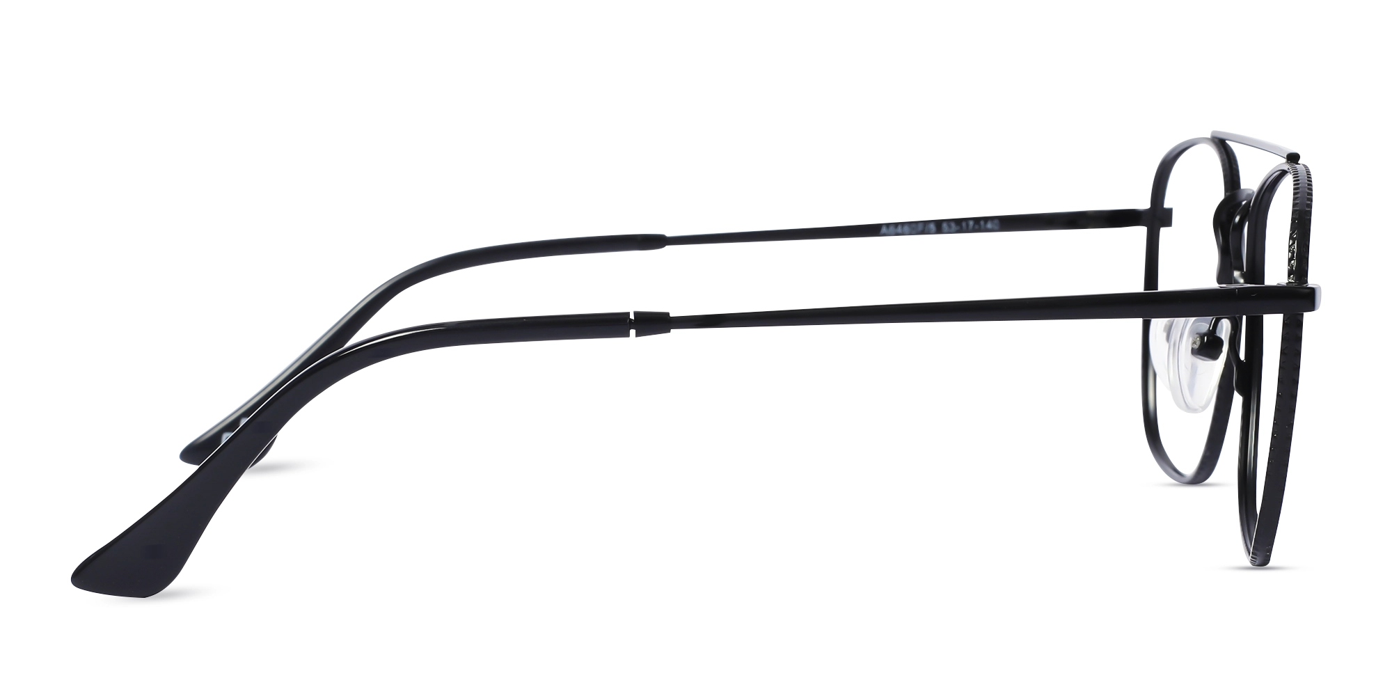 Matte Black Double Bridge Pilot Eyeglasses 4