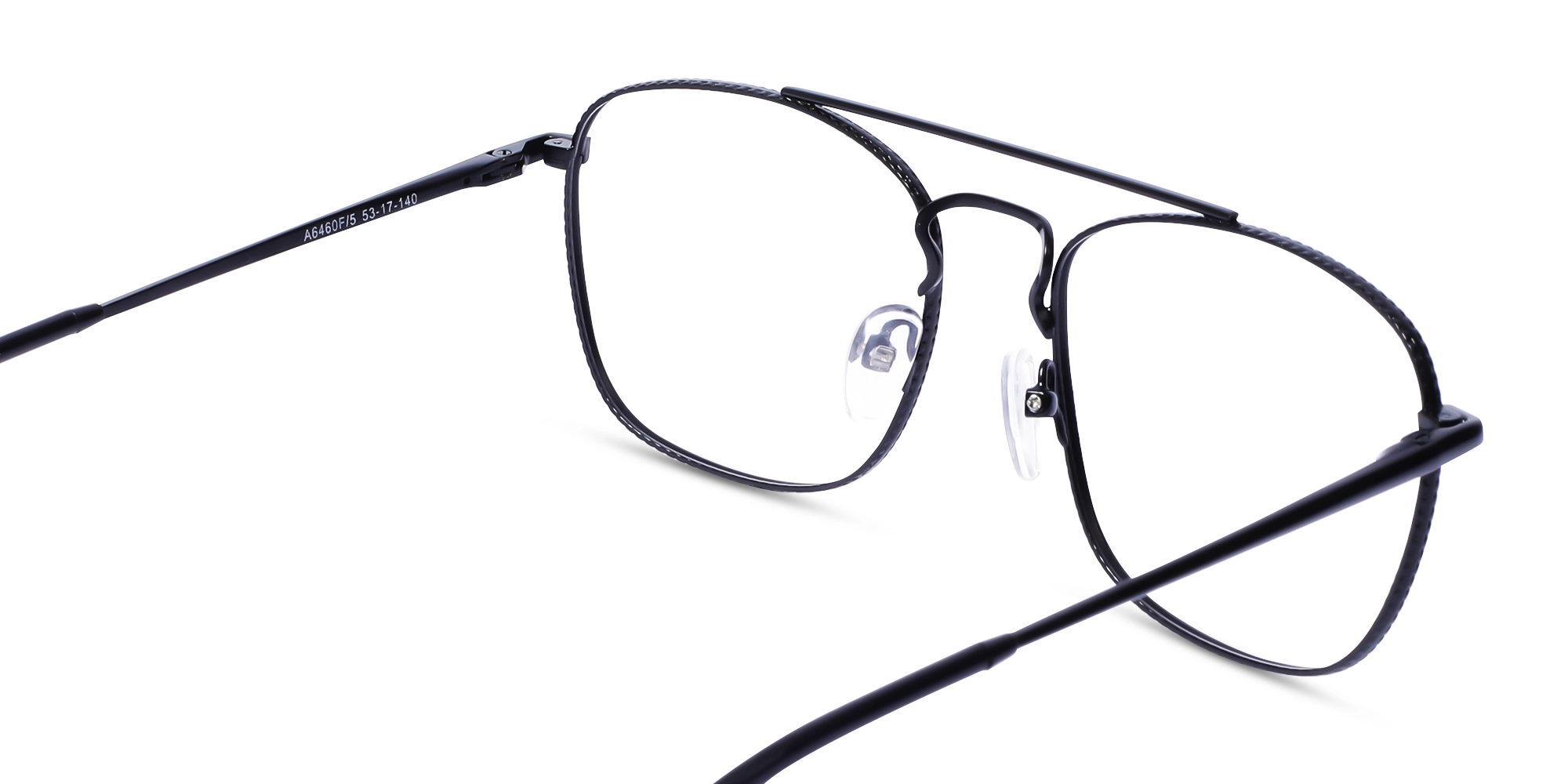 Matte Black Double Bridge Pilot Eyeglasses 5