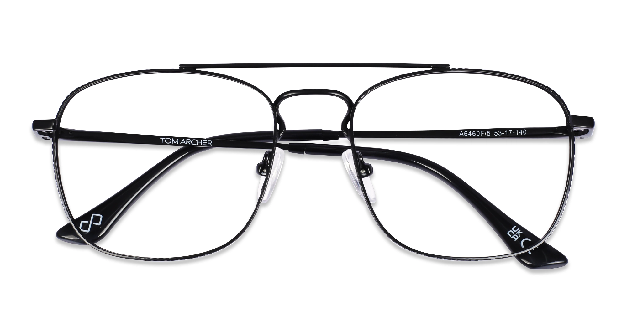 Matte Black Double Bridge Pilot Eyeglasses 6