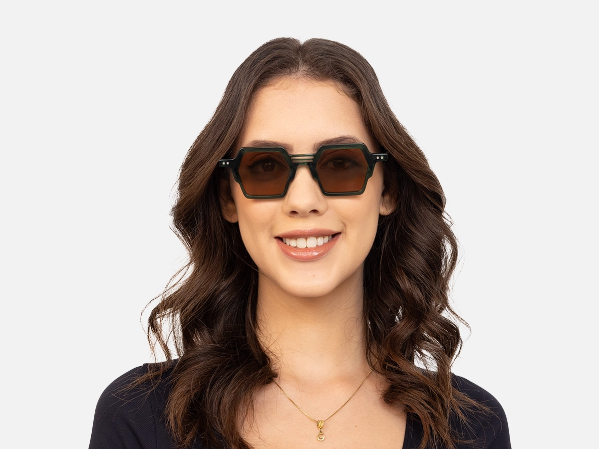 Green Frame Sunglasses-51