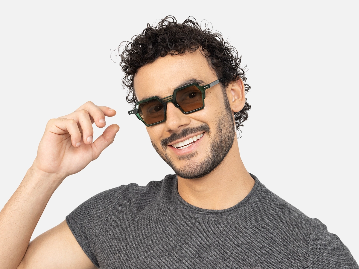 Green Frame Sunglasses-44