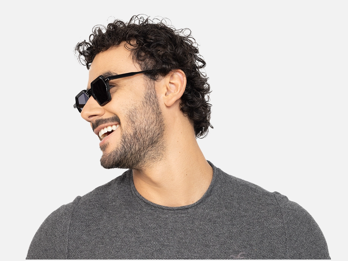 Black Hexagon Sunglasses-42