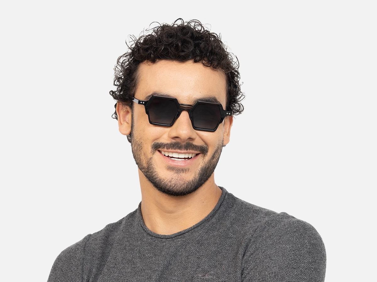 Black Hexagon Sunglasses-41