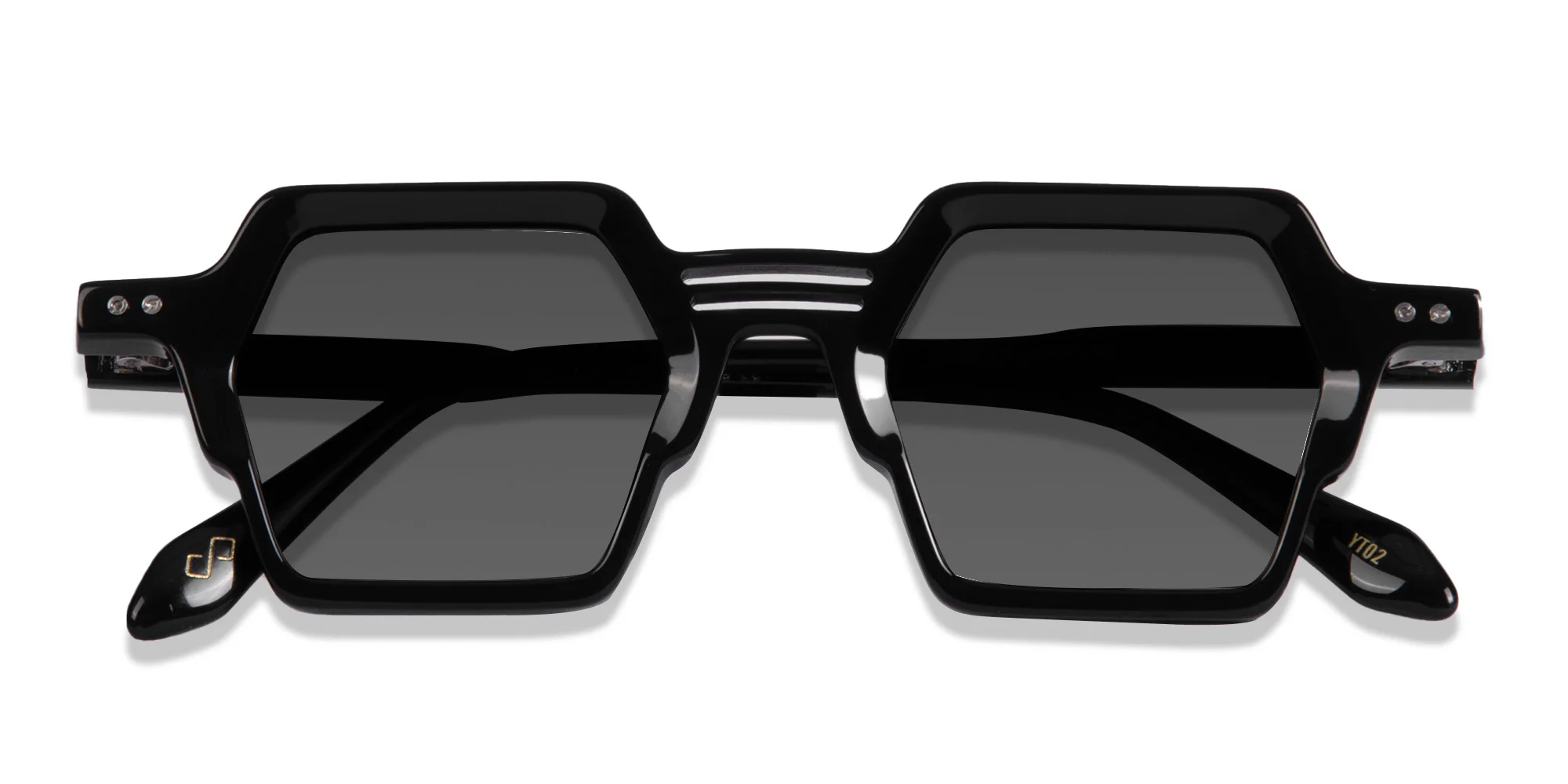 Black Hexagon Sunglasses-6
