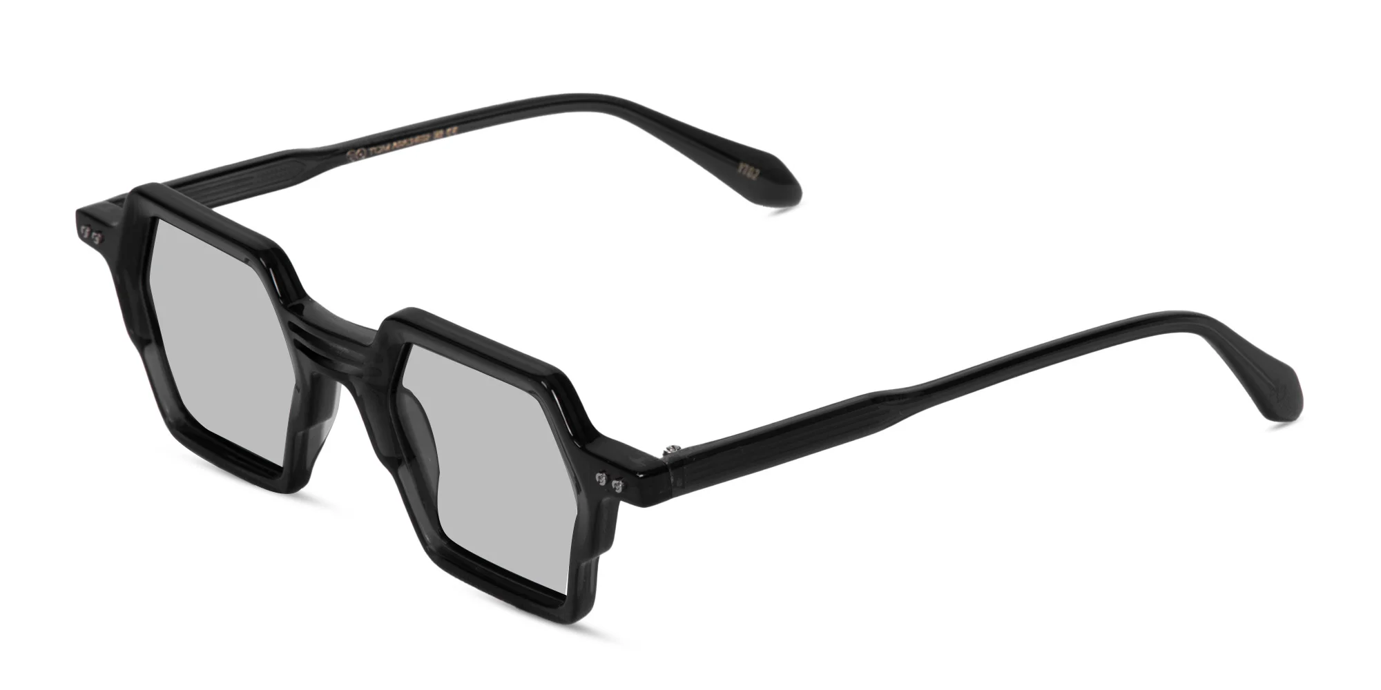 Hexagonal Black Sunglasses-3
