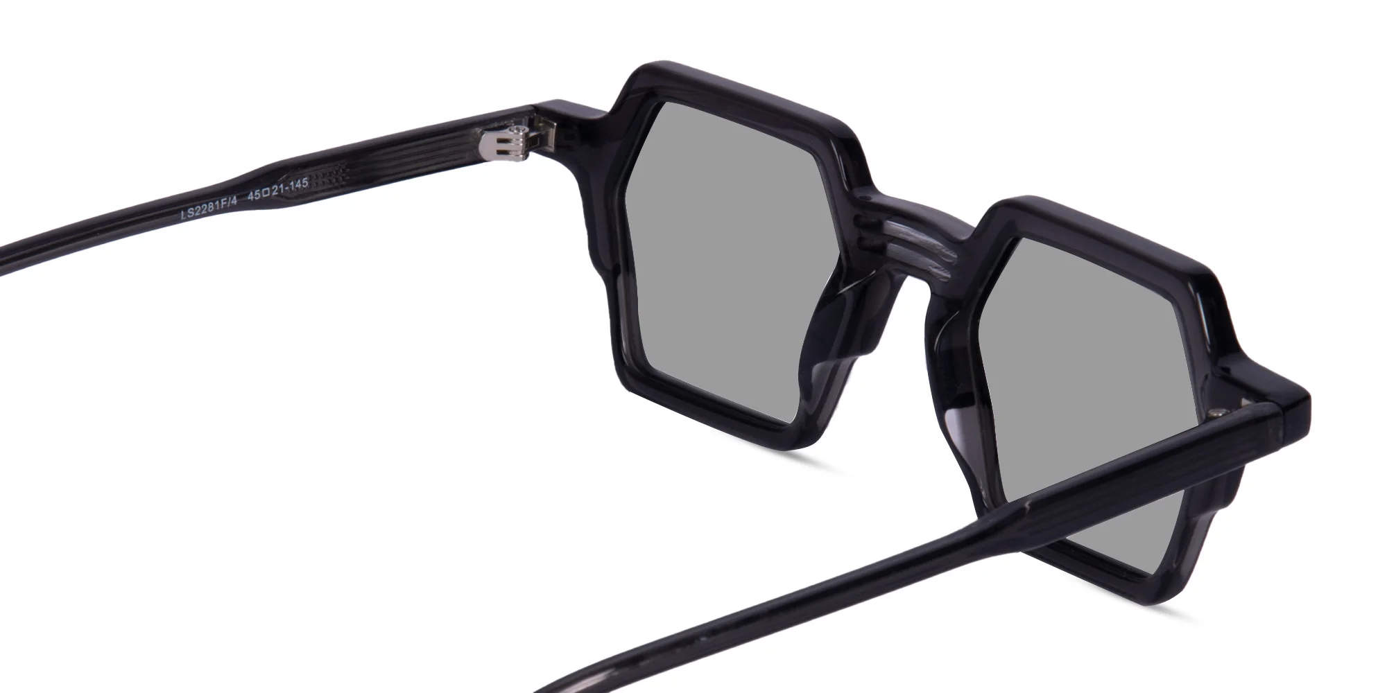 Hexagonal Black Sunglasses-5