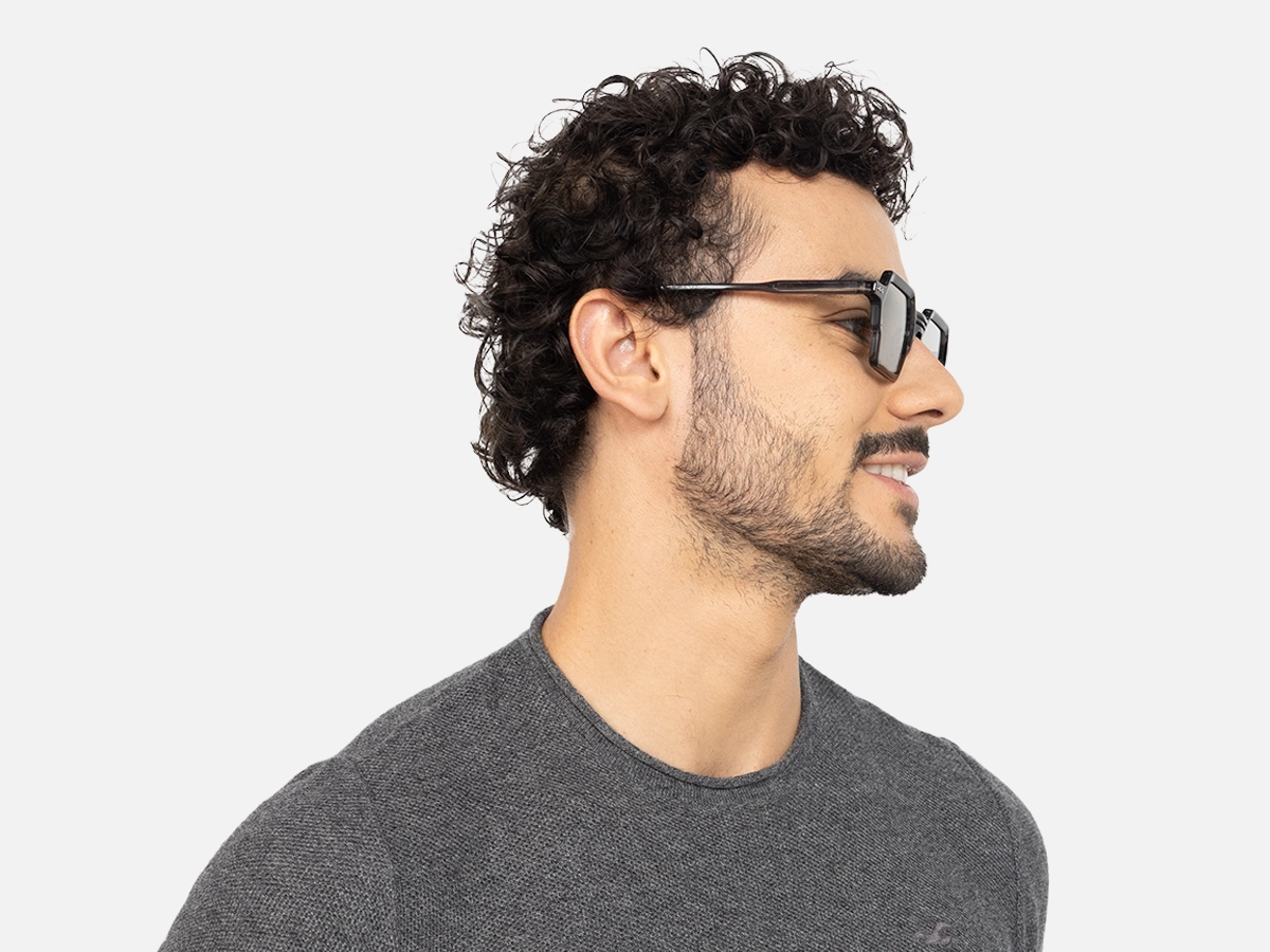 Hexagonal Black Sunglasses-43