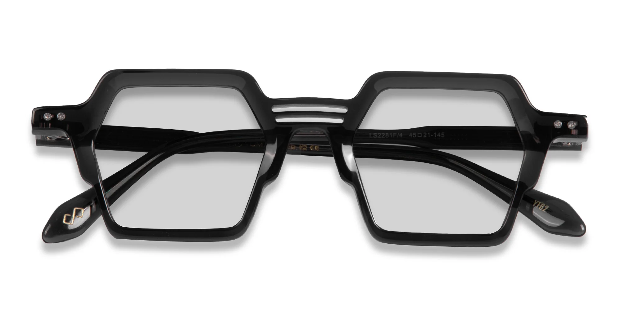 Hexagonal Black Sunglasses-6