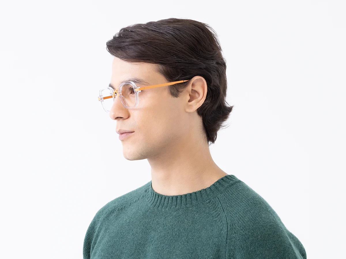 Crystal Clear Mixed Material Glasses Frames 42
