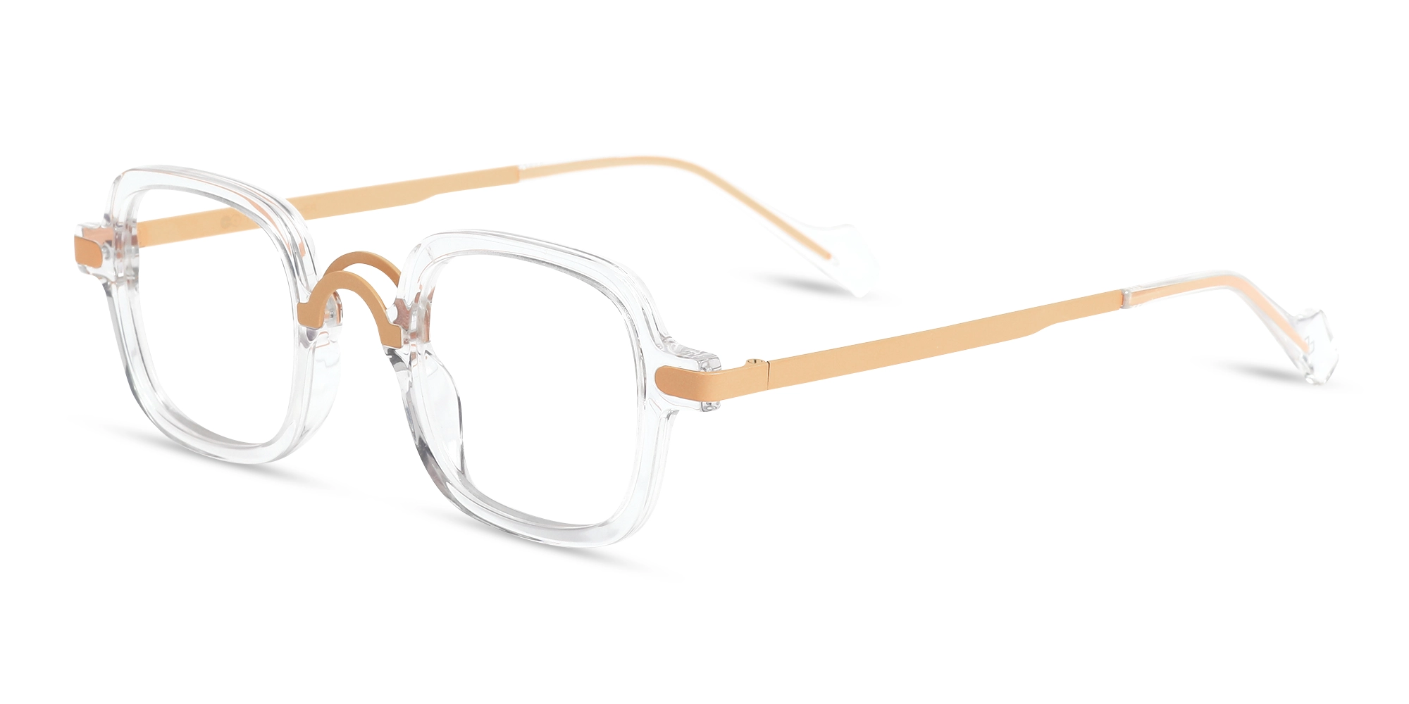 Crystal Clear Mixed Material Glasses Frames 2