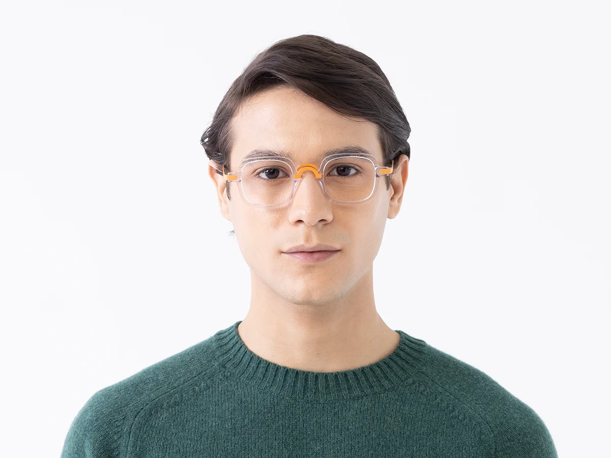 Crystal Clear Mixed Material Glasses Frames 41