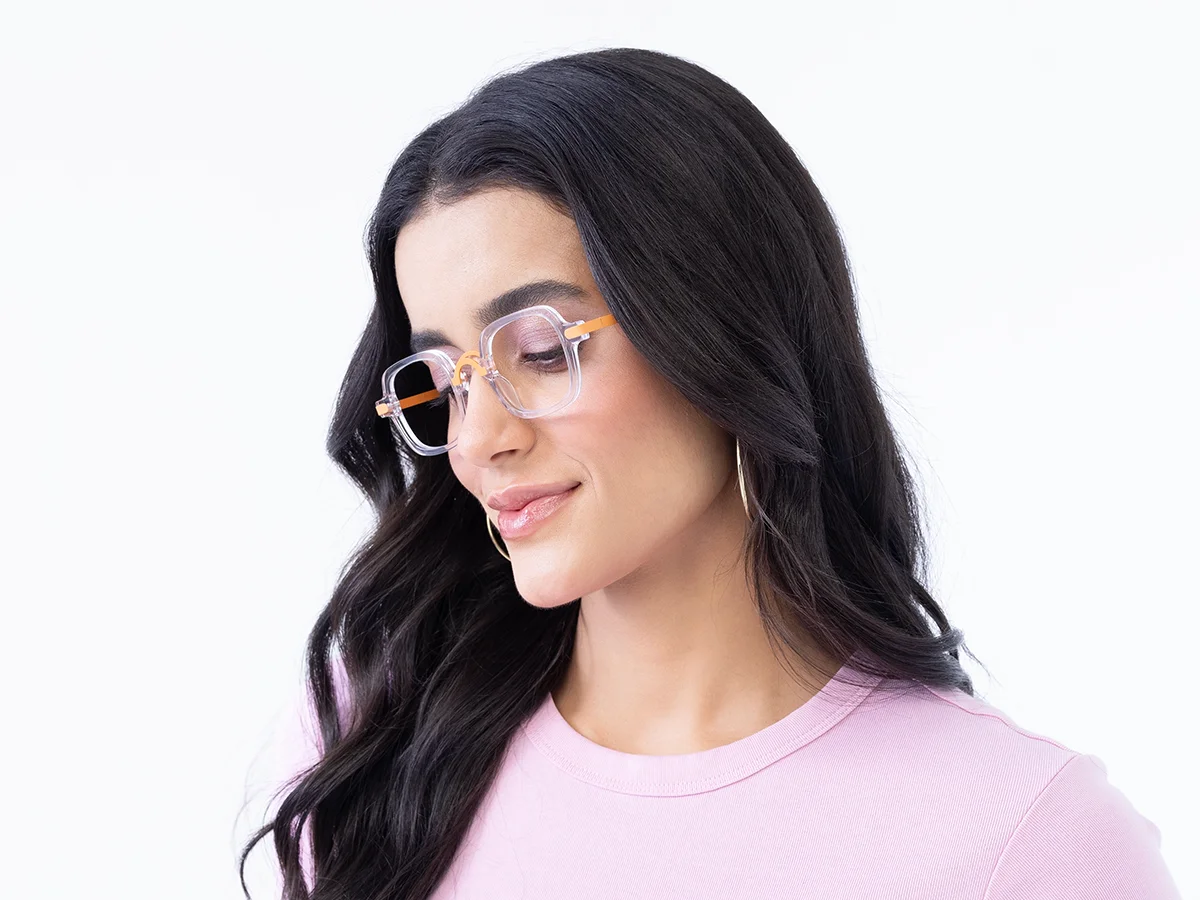 Crystal Clear Mixed Material Glasses Frames 53