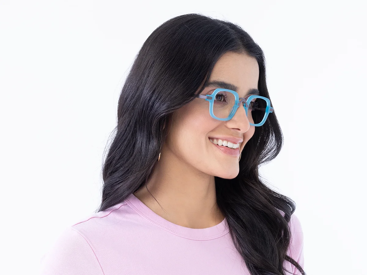 Blue Square Glasses Frame 53