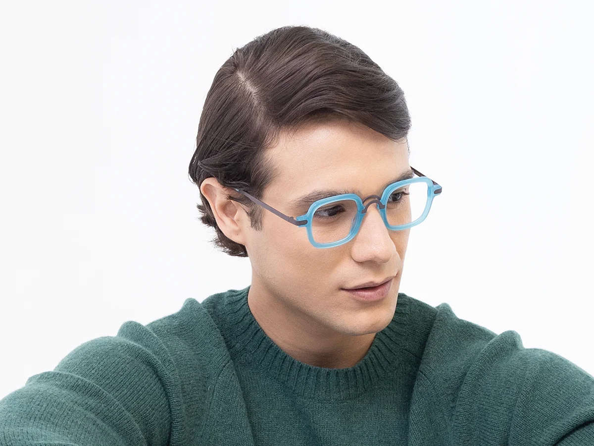 Blue Square Glasses Frame 42