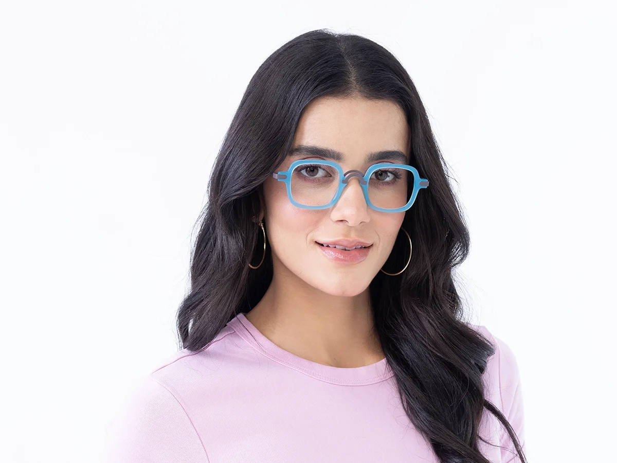 Blue Square Glasses Frame 51