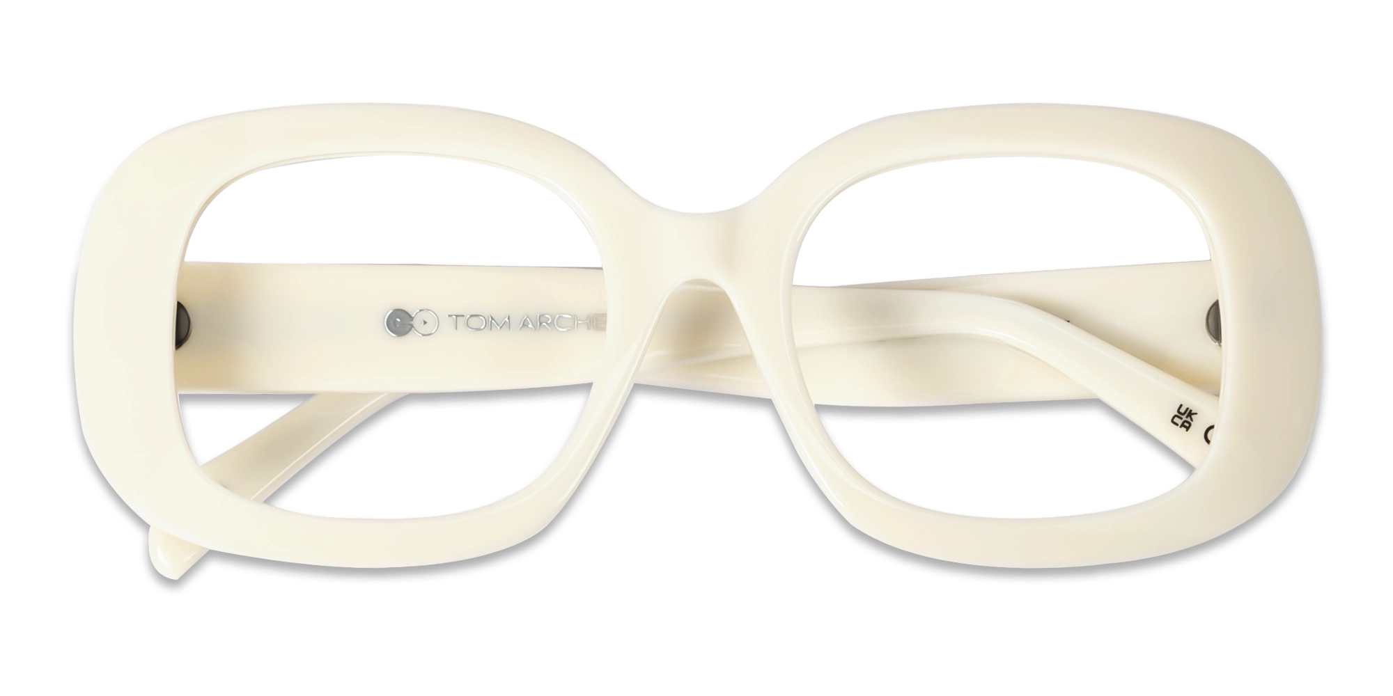 Ivory White Oversized Square Glasses