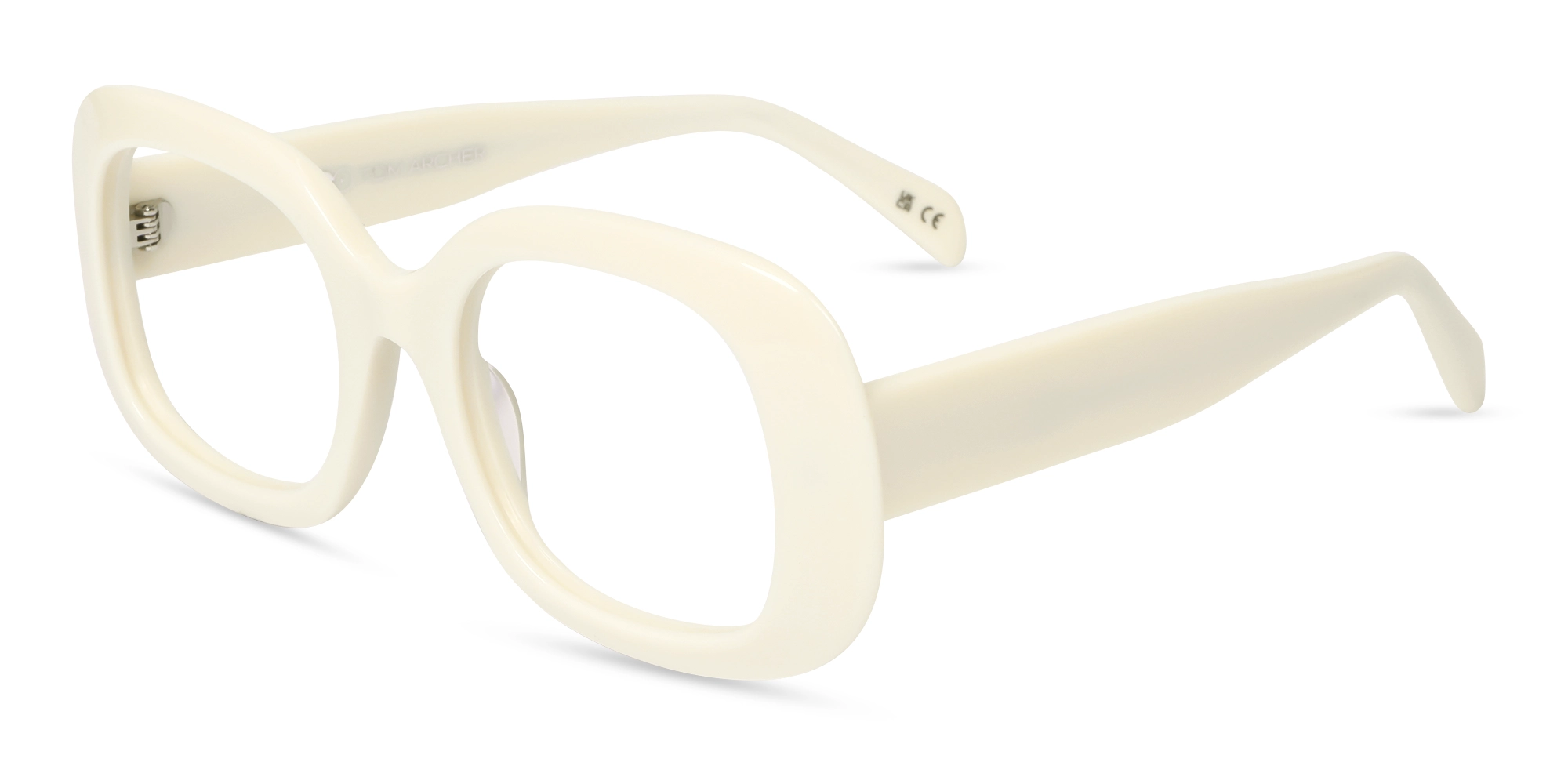 Ivory White Oversized Square Glasses