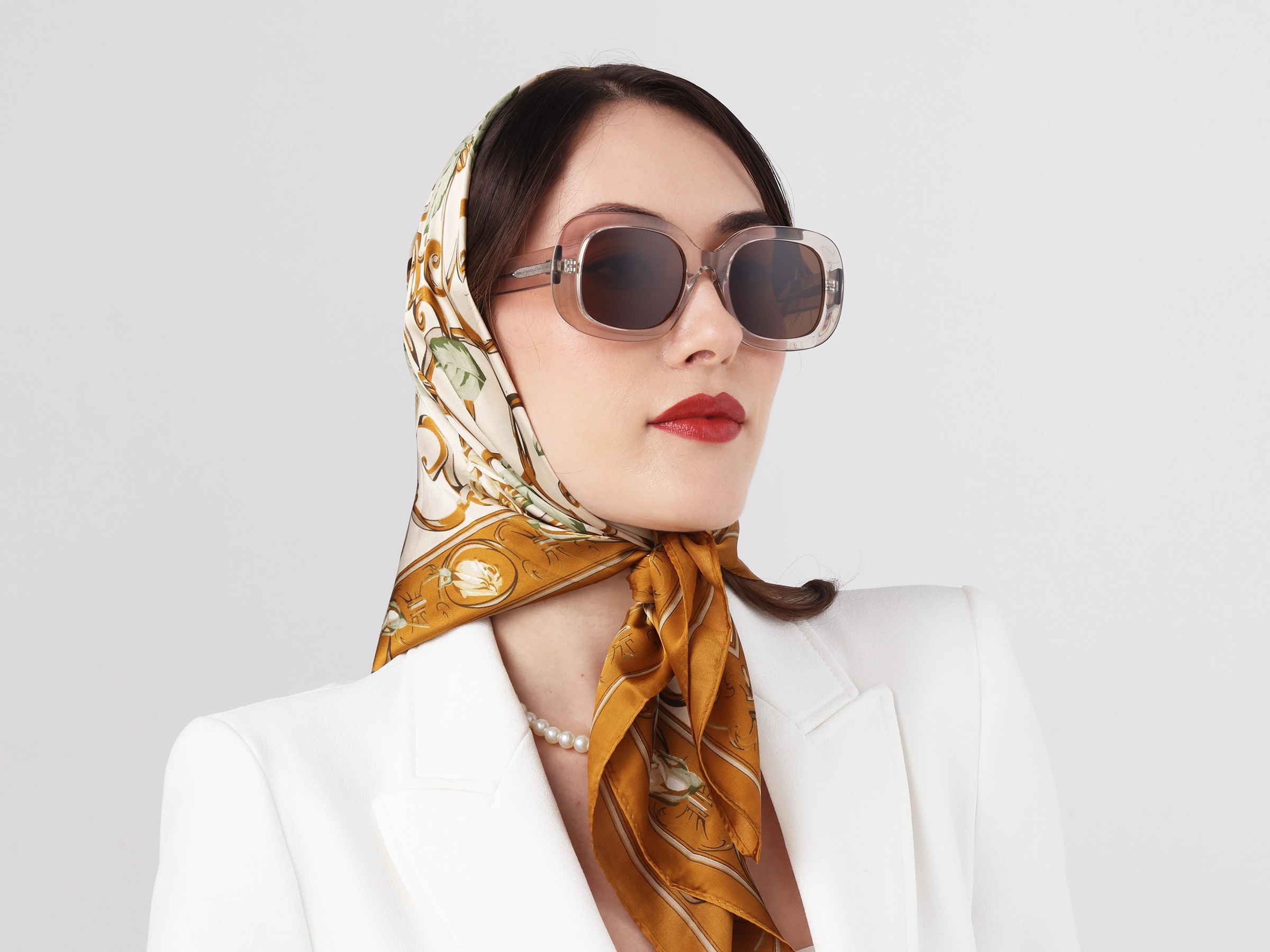 Crsytal Beige Frame With Polarised Dark Brown Tint
