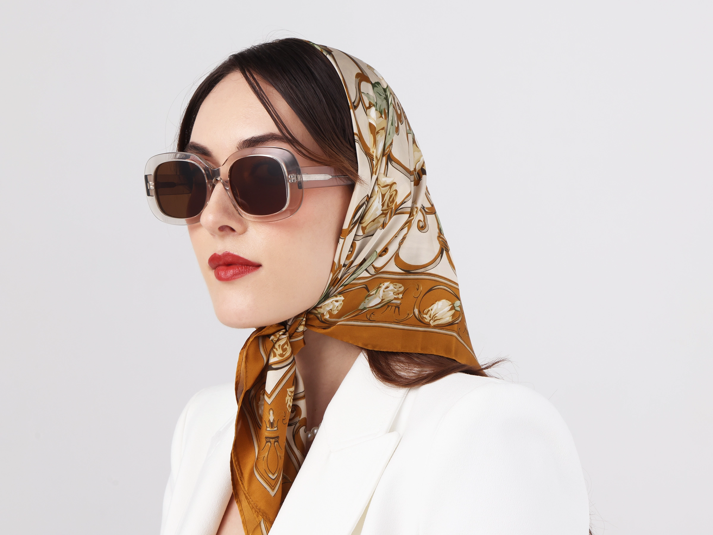 Crsytal Beige Frame With Polarised Dark Brown Tint