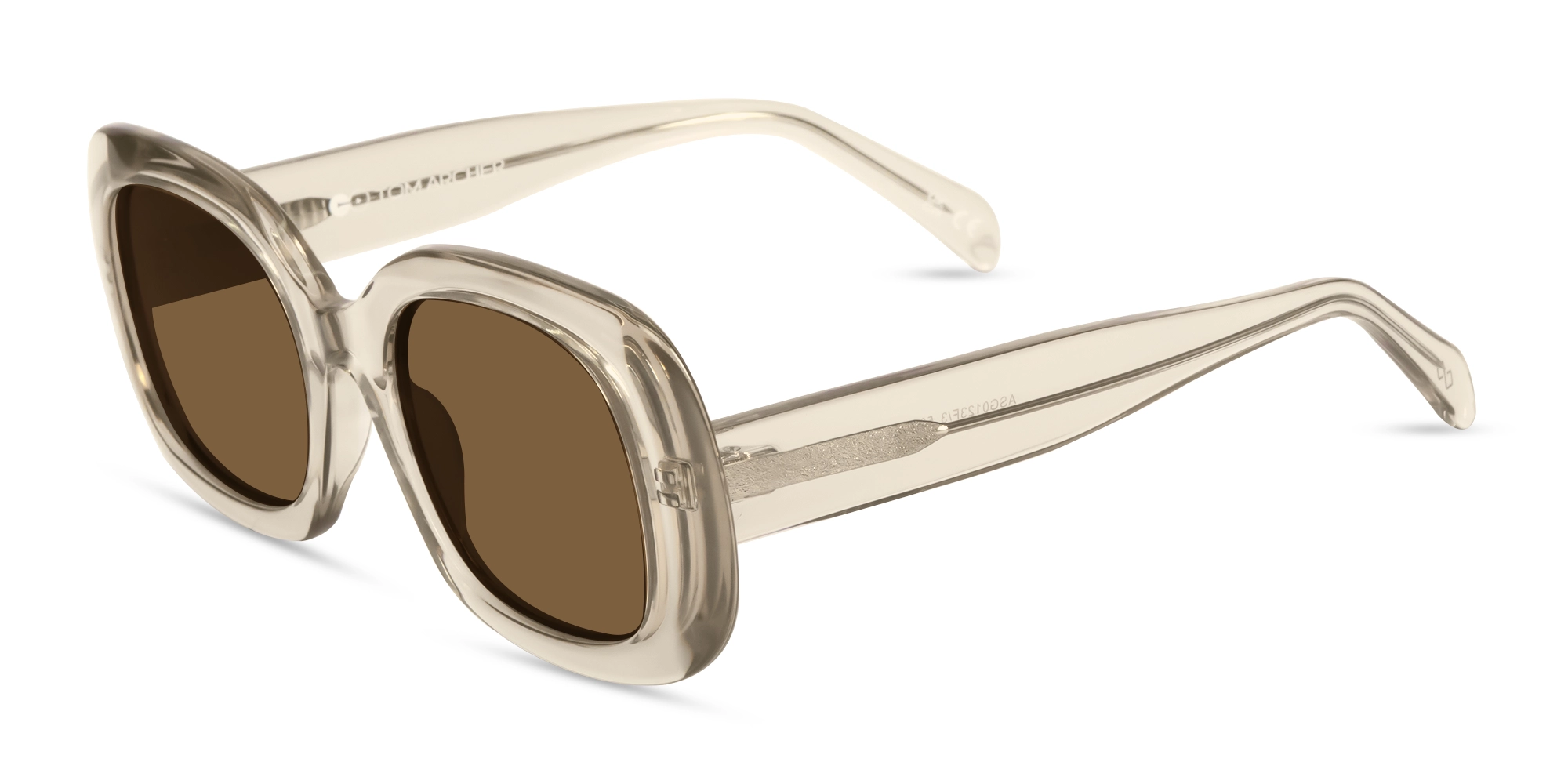 Crsytal Beige Frame With Polarised Dark Brown Tint