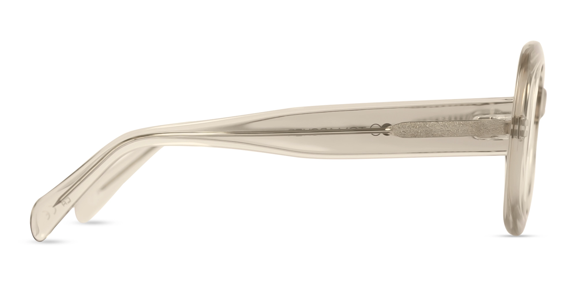 Crsytal Beige Oversized Square Glasses