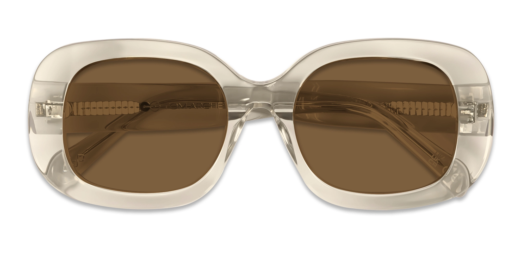 Crsytal Beige Frame With Polarised Dark Brown Tint