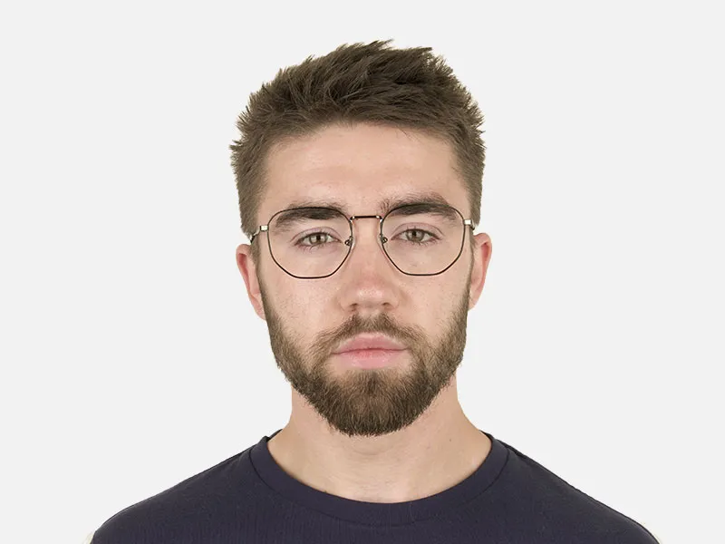 Square Geometric Gunmetal Black Spectacles - 2