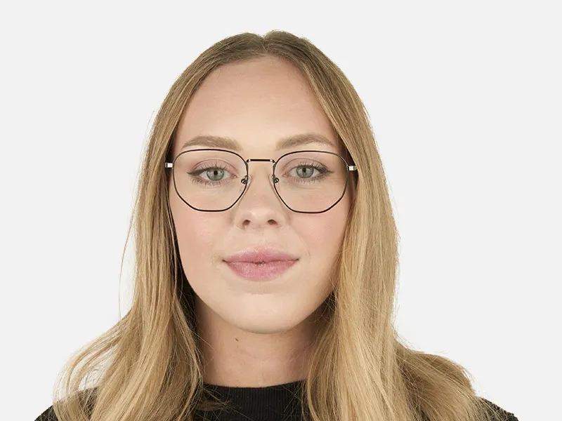 Square Geometric Gunmetal Black Spectacles - 2