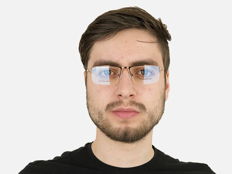 Brown Semi-Rim Glasses with Spring Hinges-2