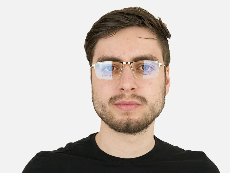 Gold Semi-Rim Glasses with Spring Hinges-2