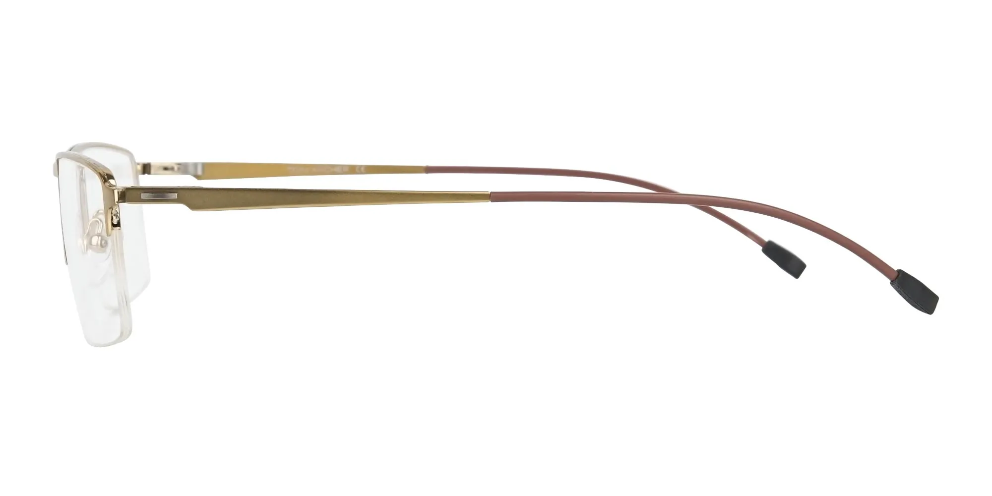 Gold Semi-Rim Glasses with Spring Hinges-2