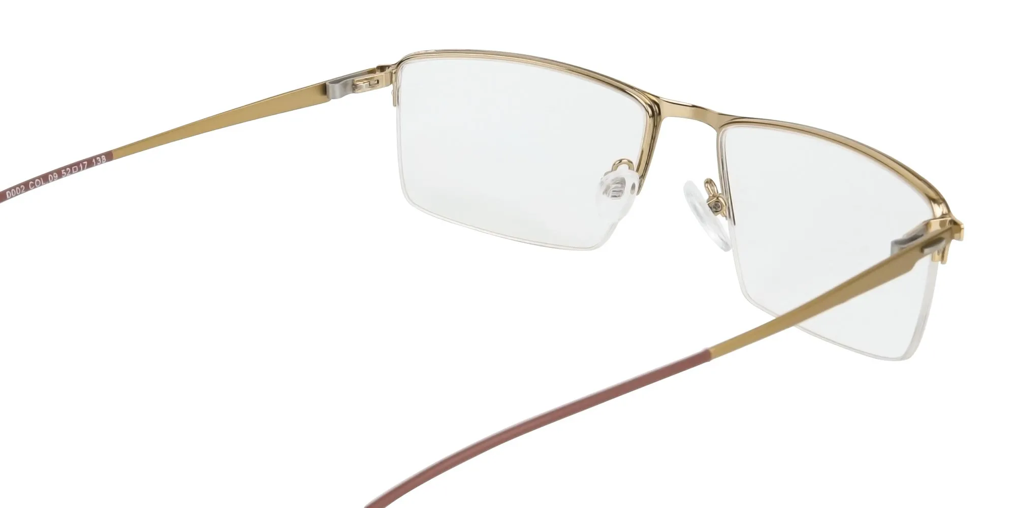 Gold Semi-Rim Glasses with Spring Hinges-2