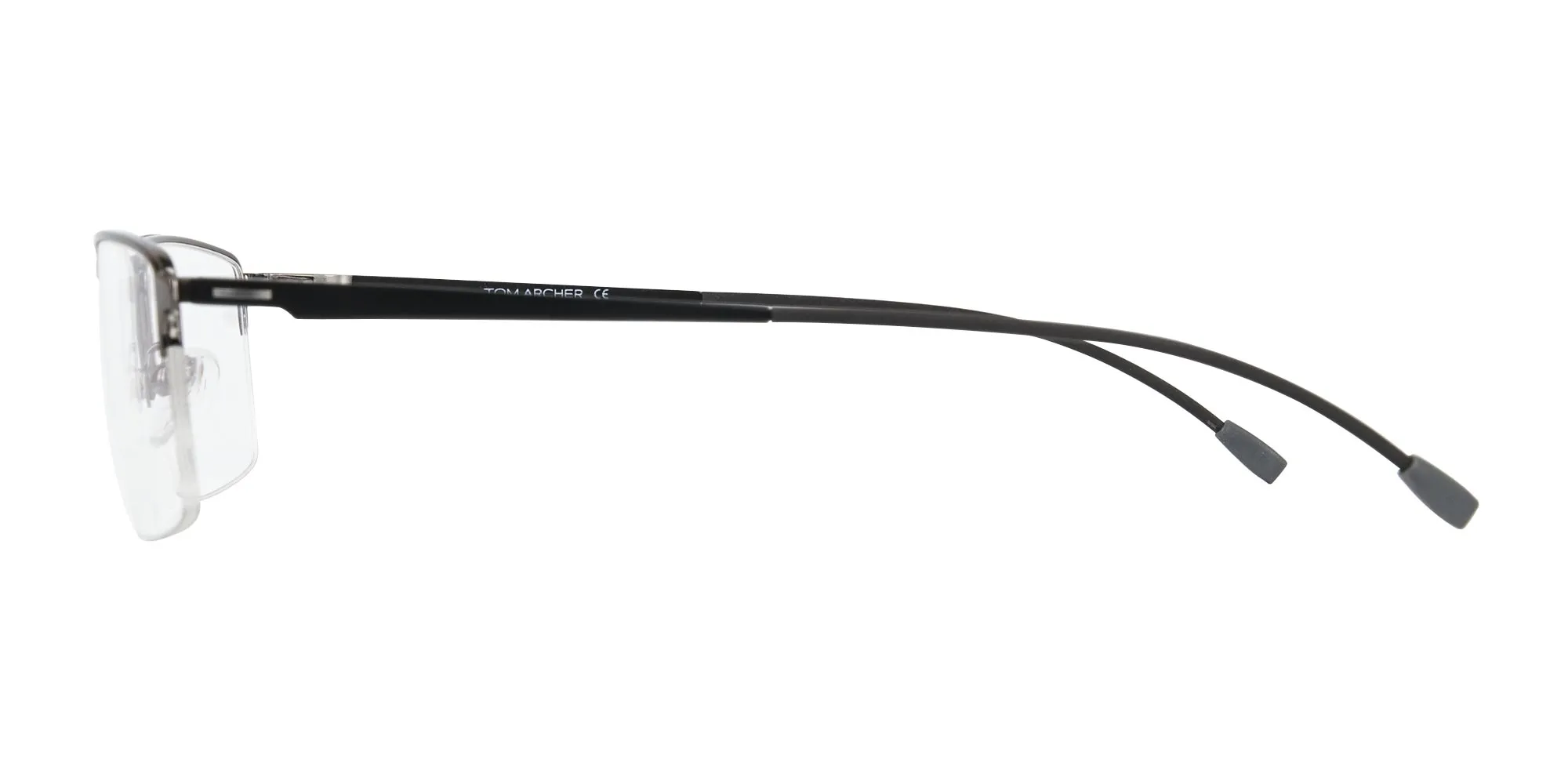 Semi-Rimless Rectangular Glasses in Gunmetal-2