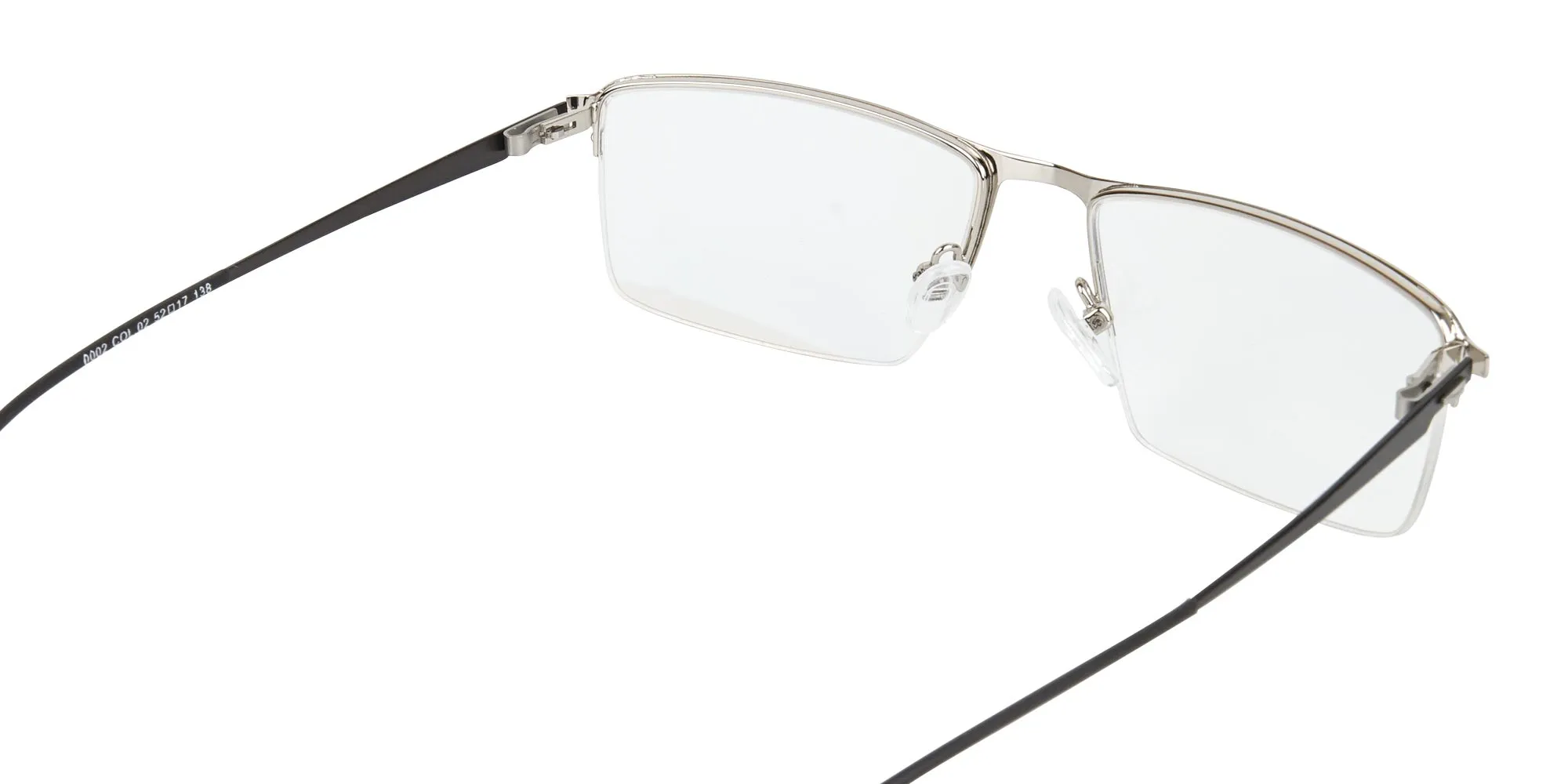 Silver Semi-Rim Rectangle Glasses-02