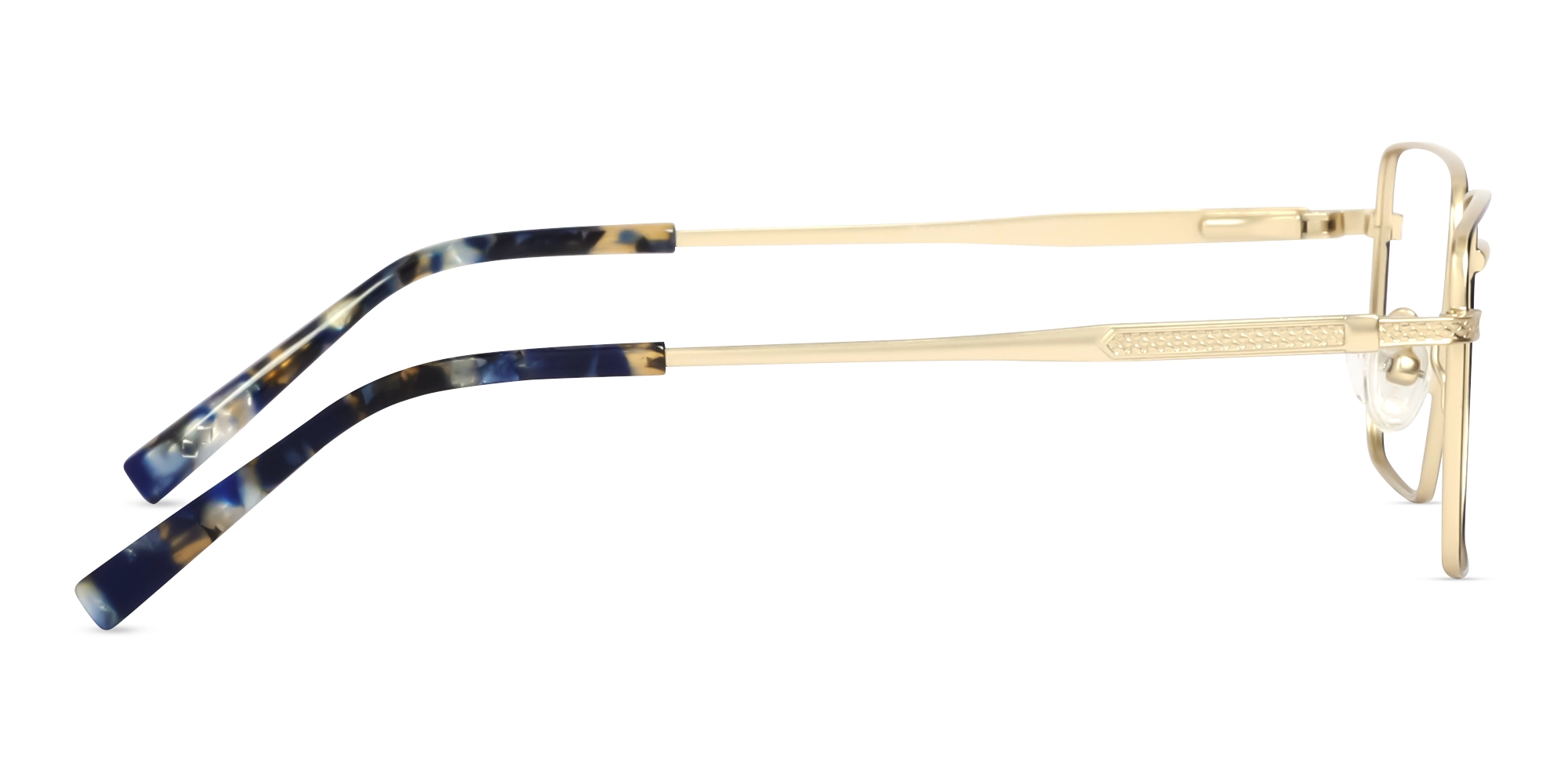 Black And Gold Rectangular Glasses