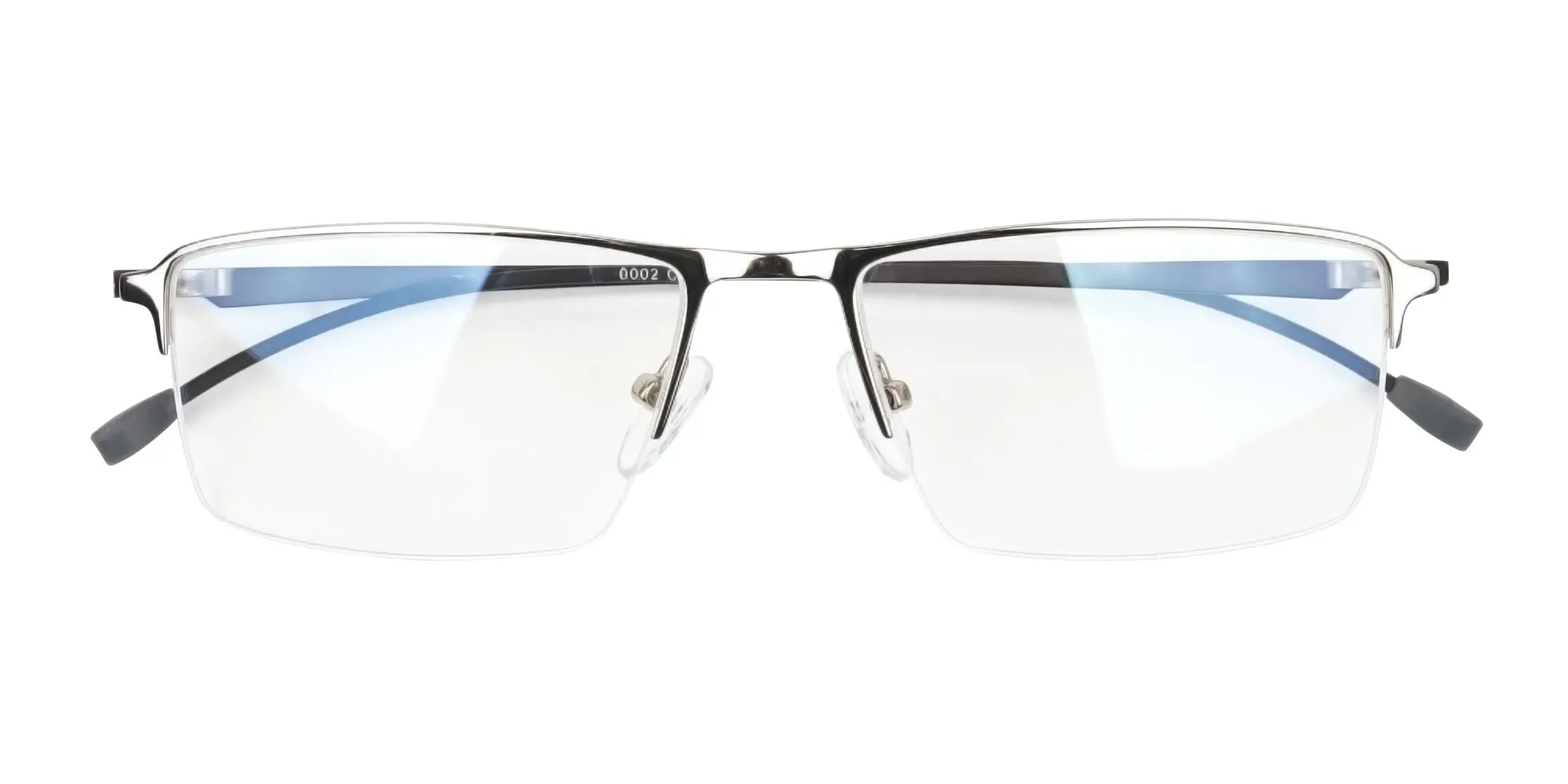 Silver Semi-Rim Rectangle Glasses-02