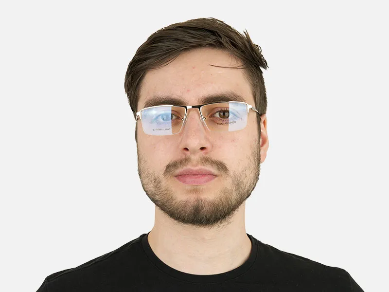 Silver Semi-Rim Rectangle Glasses-02