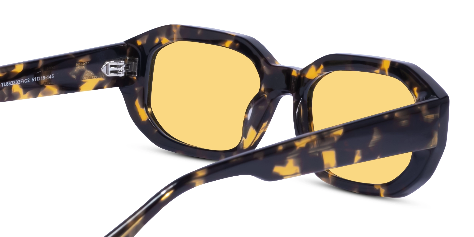 Yellow Tinted Acetate Rectangle Sunglasses-5