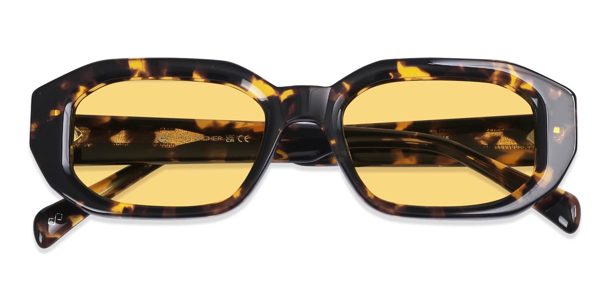 Yellow Tinted Acetate Rectangle Sunglasses-6